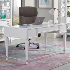 Parker House Ardent 60" Wide Wood Writing Desk In White Finish -CYMAX Sales 2670262 1 L