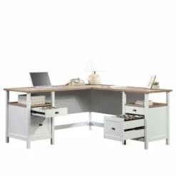 Sauder Cottage Road Engineered Wood L-Shaped Desk In White Finish -CYMAX Sales 2671347 3 L