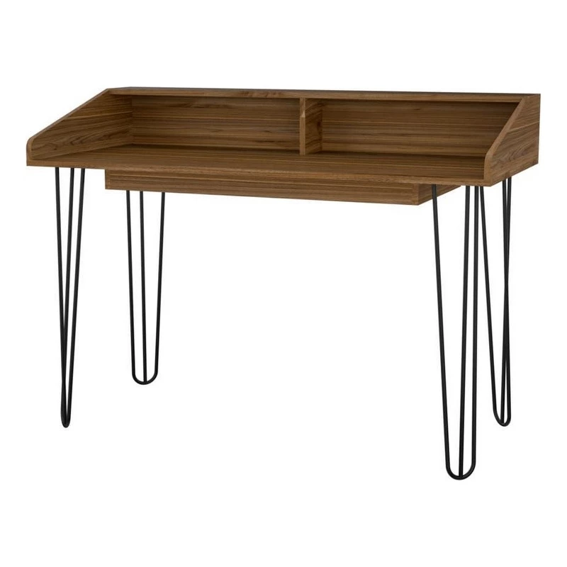47 Inch Laptop Desk Sturdy Metal Hairpin Legs Dark Brown Wood Frame 3 47 Inch Laptop Desk Sturdy Metal Hairpin Legs Dark Brown Wood Frame