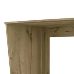 Ash 47 Inch Console Laptop Desk 2 Compartments Brown Eucalyptus Wood -CYMAX Sales 2674054 1 L