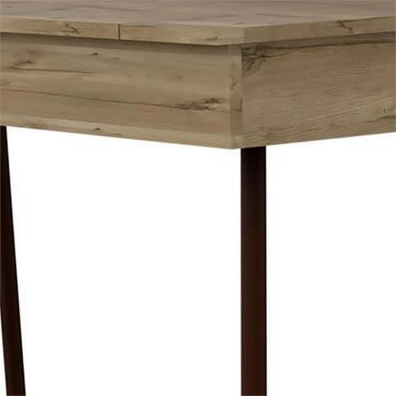 Ruby 48 Inch Writing Desk Lift Top Storage Tapered Legs Natural Brown 6 Ruby 48 Inch Writing Desk Lift Top Storage Tapered Legs Natural Brown - Image 4