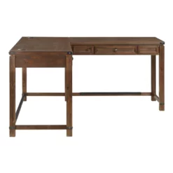 Baton Rouge Engineered Wood Sit-to-Stand L-Desk In Brushed Walnut Finish 17 Baton Rouge Engineered Wood Sit-to-Stand L-Desk In Brushed Walnut Finish -CYMAX Sales 2674369 3 L