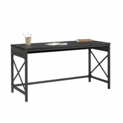 Sauder Foundry Road Engineered Wood/Metal 60x24 Table Desk In Carbon Oak 13 Sauder Foundry Road Engineered Wood/Metal 60x24 Table Desk In Carbon Oak -CYMAX Sales 2674459 2 L