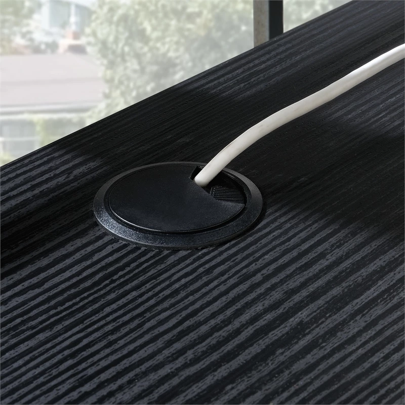 Sauder Foundry Road Engineered Wood/Metal 60x24 Table Desk In Carbon Oak 9 Sauder Foundry Road Engineered Wood/Metal 60x24 Table Desk In Carbon Oak - Image 7