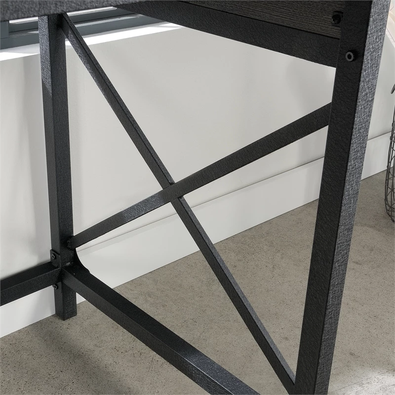 Sauder Foundry Road Engineered Wood/Metal 60x24 Table Desk In Carbon Oak 10 Sauder Foundry Road Engineered Wood/Metal 60x24 Table Desk In Carbon Oak - Image 8
