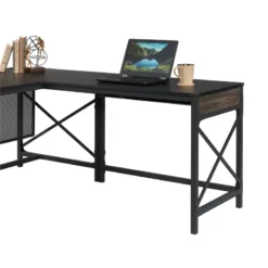 Sauder Foundry Road Engineered Wood/Metal 42" Desk Return In Carbon Oak 14 Sauder Foundry Road Engineered Wood/Metal 42" Desk Return In Carbon Oak -CYMAX Sales 2674463 2 L