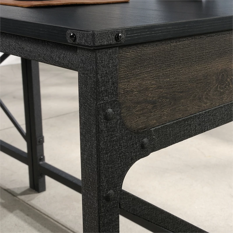 Sauder Foundry Road Engineered Wood/Metal 42" Desk Return In Carbon Oak 8 Sauder Foundry Road Engineered Wood/Metal 42" Desk Return In Carbon Oak - Image 6