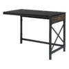 Sauder Foundry Road Engineered Wood/Metal 42" Desk Return In Carbon Oak