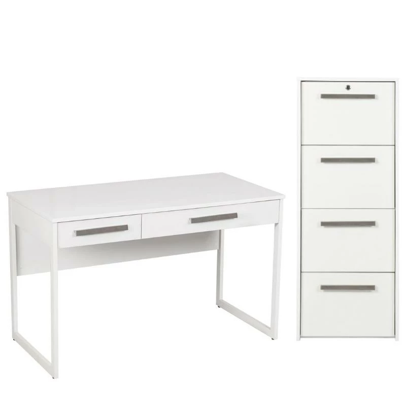 Home Square 2-Piece Set With Writing Desk And 4-Drawer Lateral File Cabinet 3 Home Square 2-Piece Set With Writing Desk And 4-Drawer Lateral File Cabinet