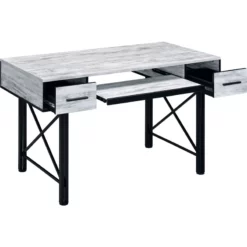 Computer Desk With 2 Drawers And Keyboard Tray Gray And Black -CYMAX Sales 2676408 2 L