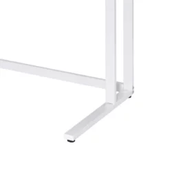 Writing Desk With Wooden Top And Built In USB Port Brown And White -CYMAX Sales 2676409 3 L