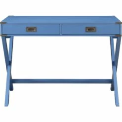 Wooden Home Office Writing Desk Blue -CYMAX Sales 2676433 1 L