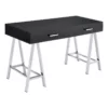 Writing Desk With MDF 2 Drawers And Metal Legs Black And Chrome -CYMAX Sales 2676440 L