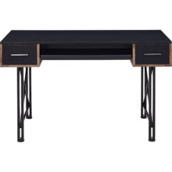 Computer Desk With 2 Drawers And Keyboard Tray Black -CYMAX Sales 2676447 1 L