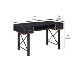 Computer Desk With 2 Drawers And Keyboard Tray Black -CYMAX Sales 2676447 4 L