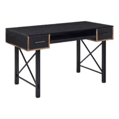 Computer Desk With 2 Drawers And Keyboard Tray Black