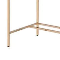 Writing Desk With USB Dock And Metal Legs White And Rose Gold 10 Writing Desk With USB Dock And Metal Legs White And Rose Gold -CYMAX Sales 2676565 3 L