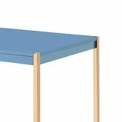 Writing Desk With USB Dock And Metal Legs Blue And Rose Gold -CYMAX Sales 2676567 2 L