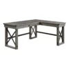 L Shaped Writing Desk With Lift Top And Sled Base Oak Gray -CYMAX Sales 2676584 L