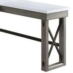 L Shape Writing Desk With Marble Lift Top And Sled Base Gray And White -CYMAX Sales 2676586 2 L