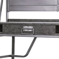 Corrugated Back Metal Frame Desk With USB Docks Gray And Silver -CYMAX Sales 2676693 1 L