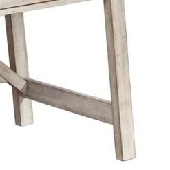 Wooden Office Desk With 2 Drawers And Truss Beam Legs Antique White -CYMAX Sales 2677074 1 L