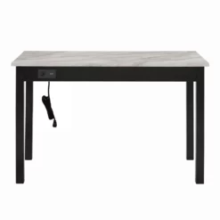 Jay 48 Inch Desk With Drawer And Faux Marble Top Black -CYMAX Sales 2677424 3 L