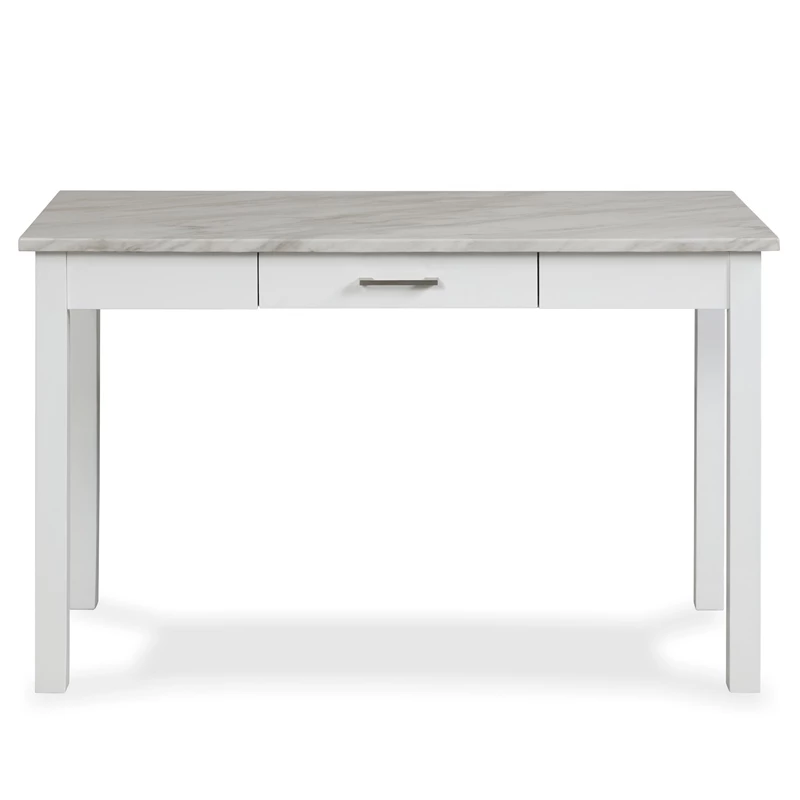 Jay 48 Inch Desk With Drawer And Faux Marble Top White 5 Jay 48 Inch Desk With Drawer And Faux Marble Top White - Image 3