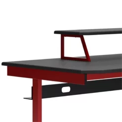 63 Inch Modern Home Office Gaming Desk Monitor Stand Metal Black Red 10 63 Inch Modern Home Office Gaming Desk Monitor Stand Metal Black Red -CYMAX Sales 2677516 1 L