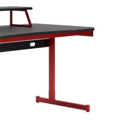 63 Inch Modern Home Office Gaming Desk Monitor Stand Metal Black Red 11 63 Inch Modern Home Office Gaming Desk Monitor Stand Metal Black Red -CYMAX Sales 2677516 3 L