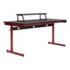 63 Inch Modern Home Office Gaming Desk Monitor Stand Metal Black Red