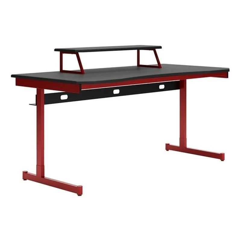 63 Inch Modern Home Office Gaming Desk Monitor Stand Metal Black Red 3 63 Inch Modern Home Office Gaming Desk Monitor Stand Metal Black Red