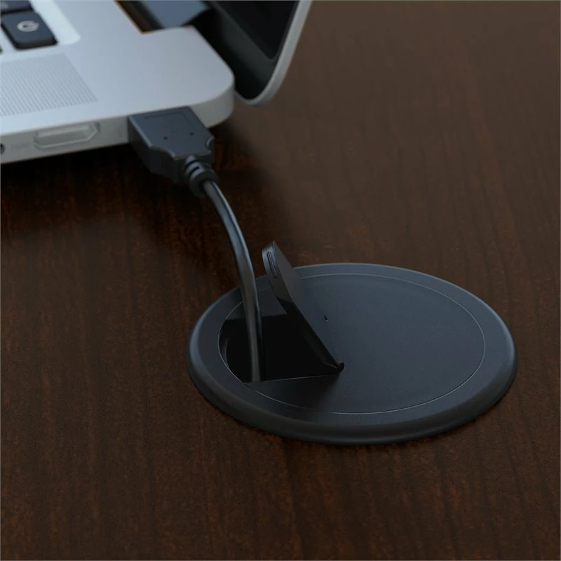 UrbanPro 60W RH Bow Front U Desk With Drawers In Mocha Cherry - Engineered Wood 5 UrbanPro 60W RH Bow Front U Desk With Drawers In Mocha Cherry - Engineered Wood - Image 3