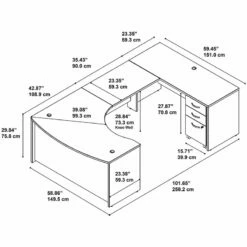 UrbanPro 60W RH Bow Front U Desk With Drawers In Mocha Cherry - Engineered Wood 14 UrbanPro 60W RH Bow Front U Desk With Drawers In Mocha Cherry - Engineered Wood -CYMAX Sales 2680402 5 L