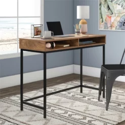 UrbanPro Engineered Wood / Metal Writing Desk In Sindoori Mango / Natural -CYMAX Sales 2680639 4 L