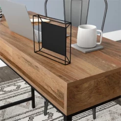 UrbanPro Engineered Wood / Metal Writing Desk In Sindoori Mango / Natural -CYMAX Sales 2680639 5 L