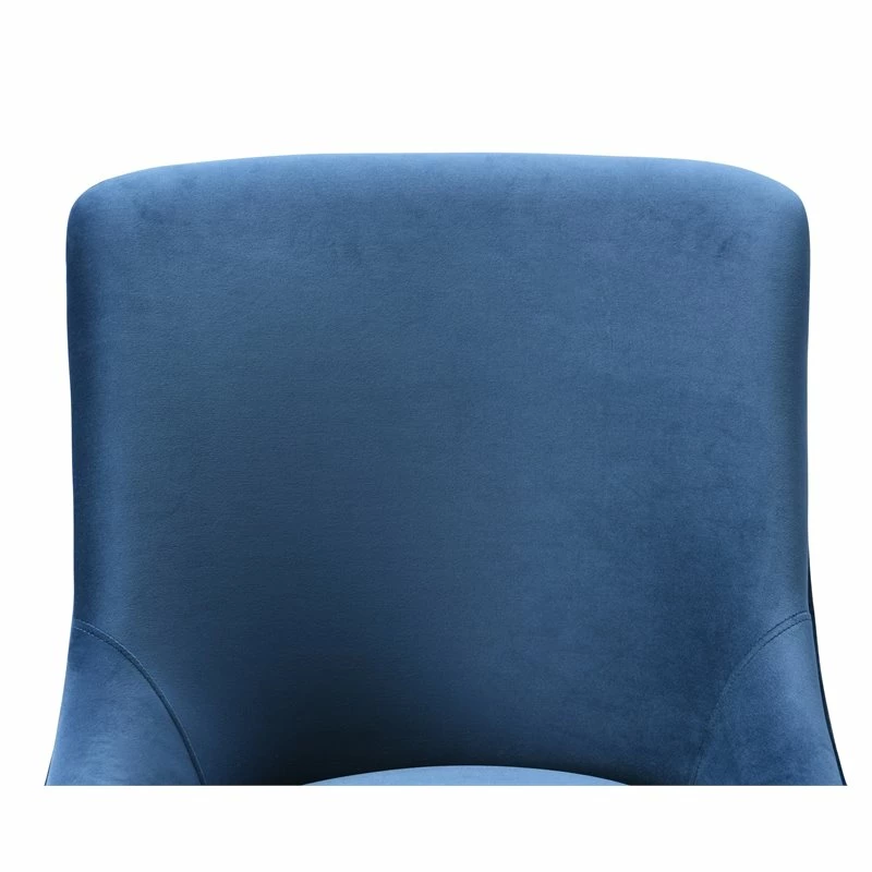 Maklaine 22.6" Transitional Velvet Office Swivel Chair In Navy 7 Maklaine 22.6" Transitional Velvet Office Swivel Chair In Navy - Image 5
