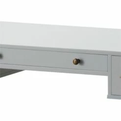 Wooden Writing Desk With 3 Drawers And Tapered Legs White -CYMAX Sales 2683609 2 L