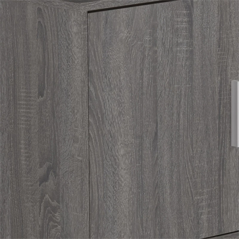 Wooden Office Desk With 1 Drawer And 1 Door Cabinet Gray 4 Wooden Office Desk With 1 Drawer And 1 Door Cabinet Gray - Image 2