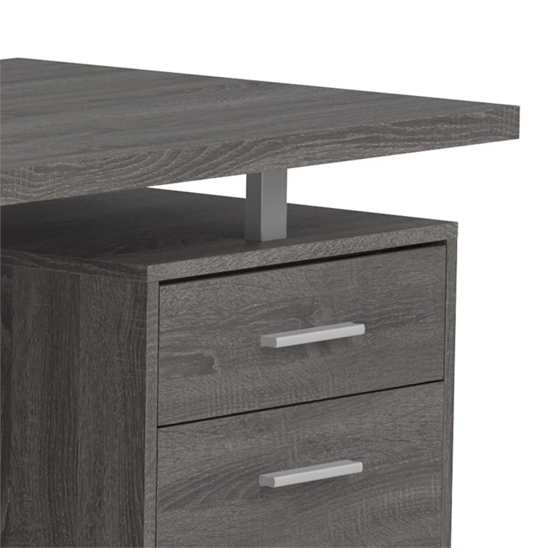 Wooden Office Desk With 1 Drawer And 1 Door Cabinet Gray 6 Wooden Office Desk With 1 Drawer And 1 Door Cabinet Gray - Image 4