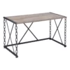 48 " Console Desk Table Metal Chain Base Oak Brown Black -CYMAX Sales 2684359 1 L