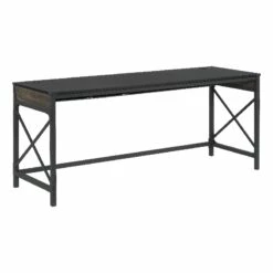 Sauder Foundry Road Engineered Wood 72"x24" Table Desk In Carbon Oak Finish