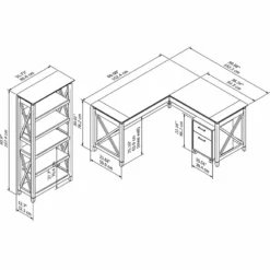UrbanPro 60W L Shaped Desk With Mobile File Cabinet And Bookcase -CYMAX Sales 2685384 5 L