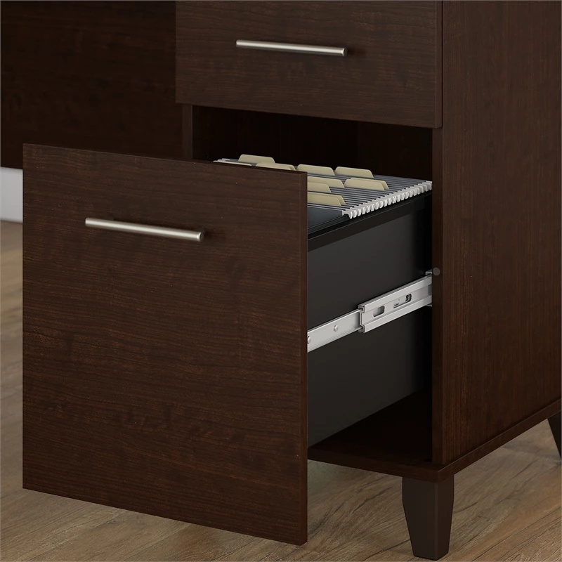 UrbanPro 72W L Shaped Desk With Hutch And File Cabinet In Mocha Cherry 7 UrbanPro 72W L Shaped Desk With Hutch And File Cabinet In Mocha Cherry - Image 5