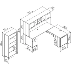 UrbanPro Sit To Stand L Desk Set With Bookcase In Storm Gray - Engineered Wood -CYMAX Sales 2685408 5 L