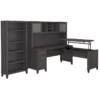 UrbanPro Sit To Stand L Desk Set With Bookcase In Storm Gray - Engineered Wood 2 UrbanPro Sit To Stand L Desk Set With Bookcase In Storm Gray - Engineered Wood -CYMAX Sales 2685408 L