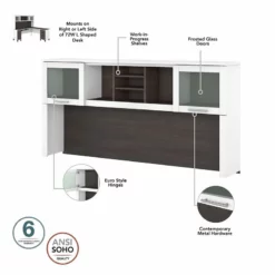 UrbanPro Sit To Stand L Desk Set With Bookcase In White/Gray - Engineered Wood -CYMAX Sales 2685411 4 L