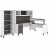 UrbanPro Sit To Stand L Desk Set With Bookcase In White/Gray - Engineered Wood 1 UrbanPro Sit To Stand L Desk Set With Bookcase In White/Gray - Engineered Wood -CYMAX Sales 2685411 L
