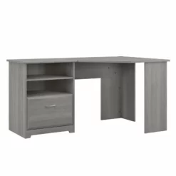 UrbanPro 60W Corner Desk With Storage In Modern Gray - Engineered Wood