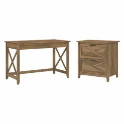 UrbanPro 48W Desk With Lateral File Cabinet In Reclaimed Pine - Engineered Wood